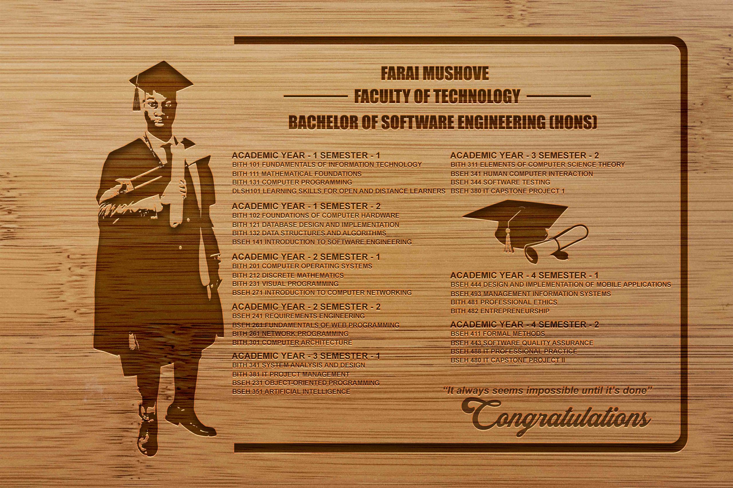 Transcript Portrait (Engraved on wood)